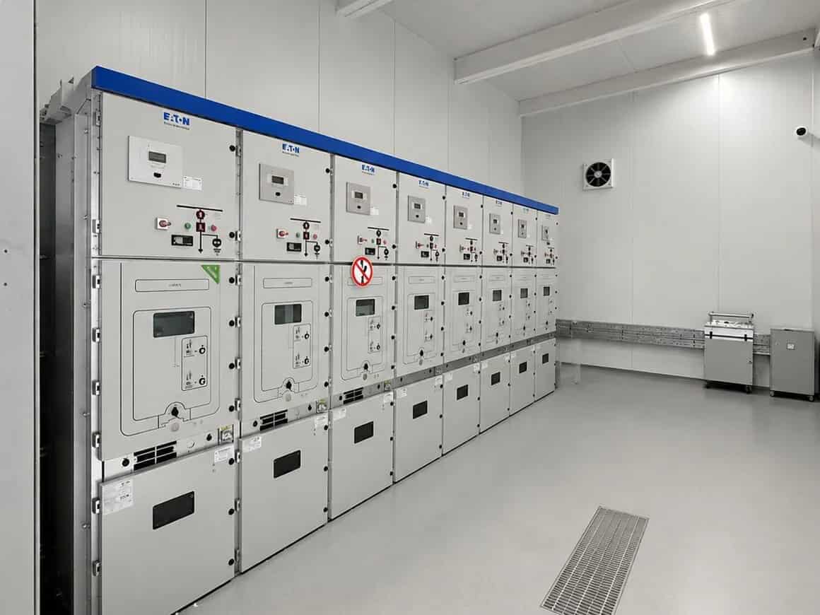 Middenspanningsschakelinstallatie in een betreedbaar station