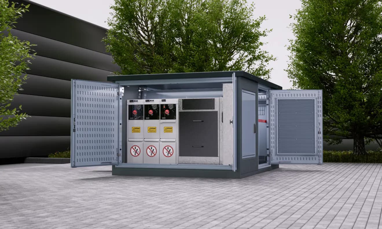 3D render van de schakelinstallatie